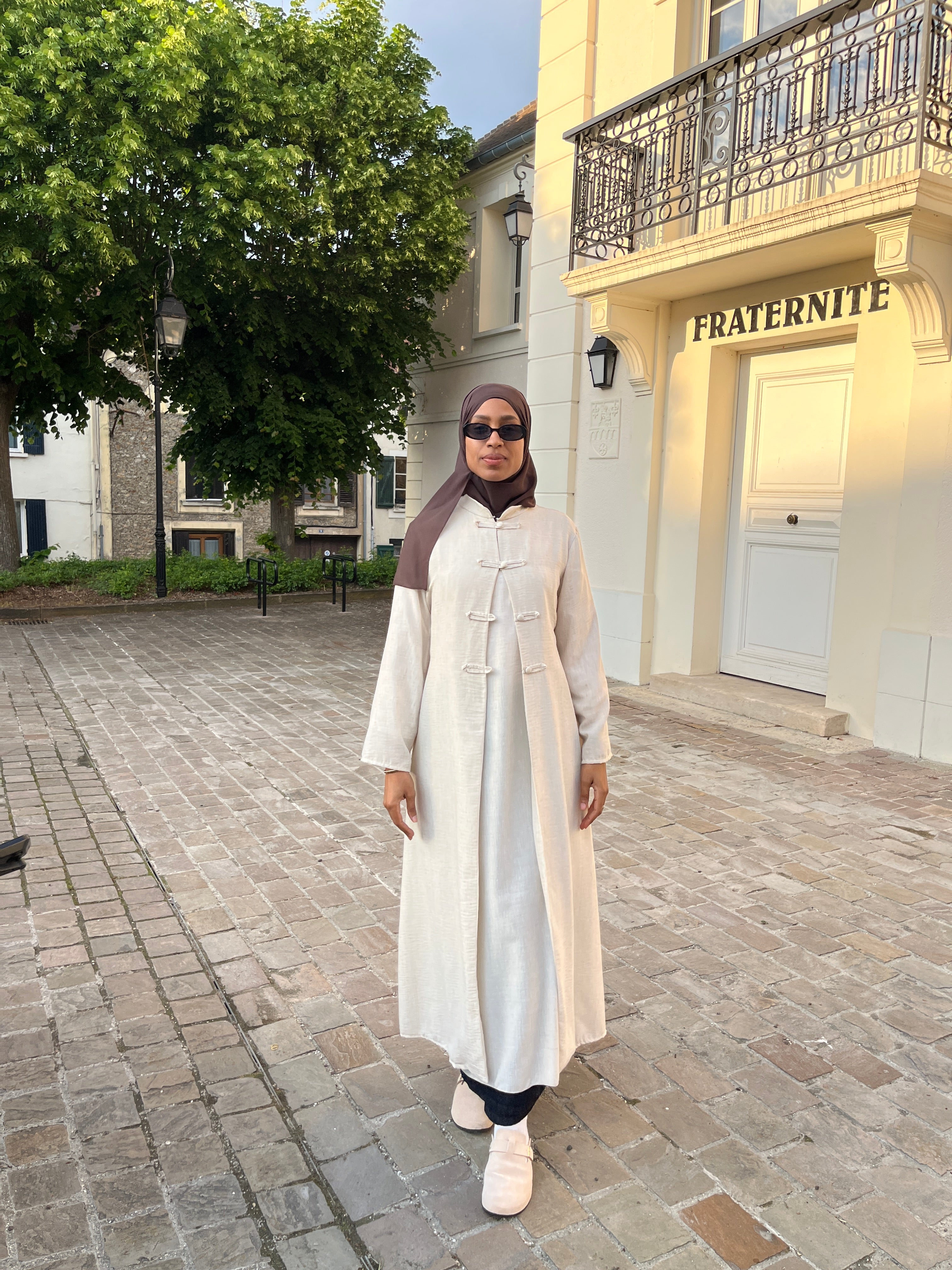 ROBE CHINOISE + SOUS-ROBE EFFET LIN