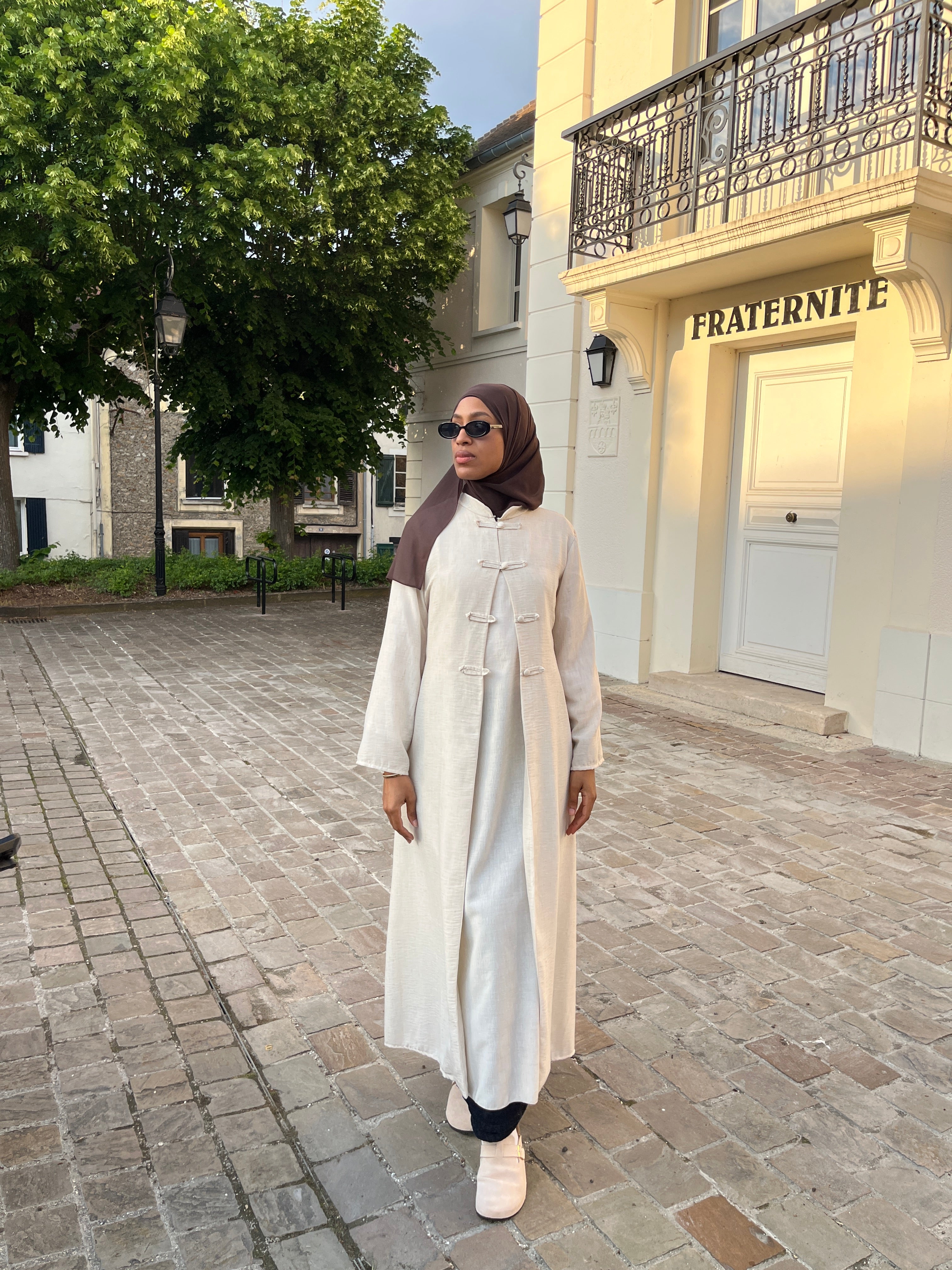ROBE CHINOISE + SOUS-ROBE EFFET LIN
