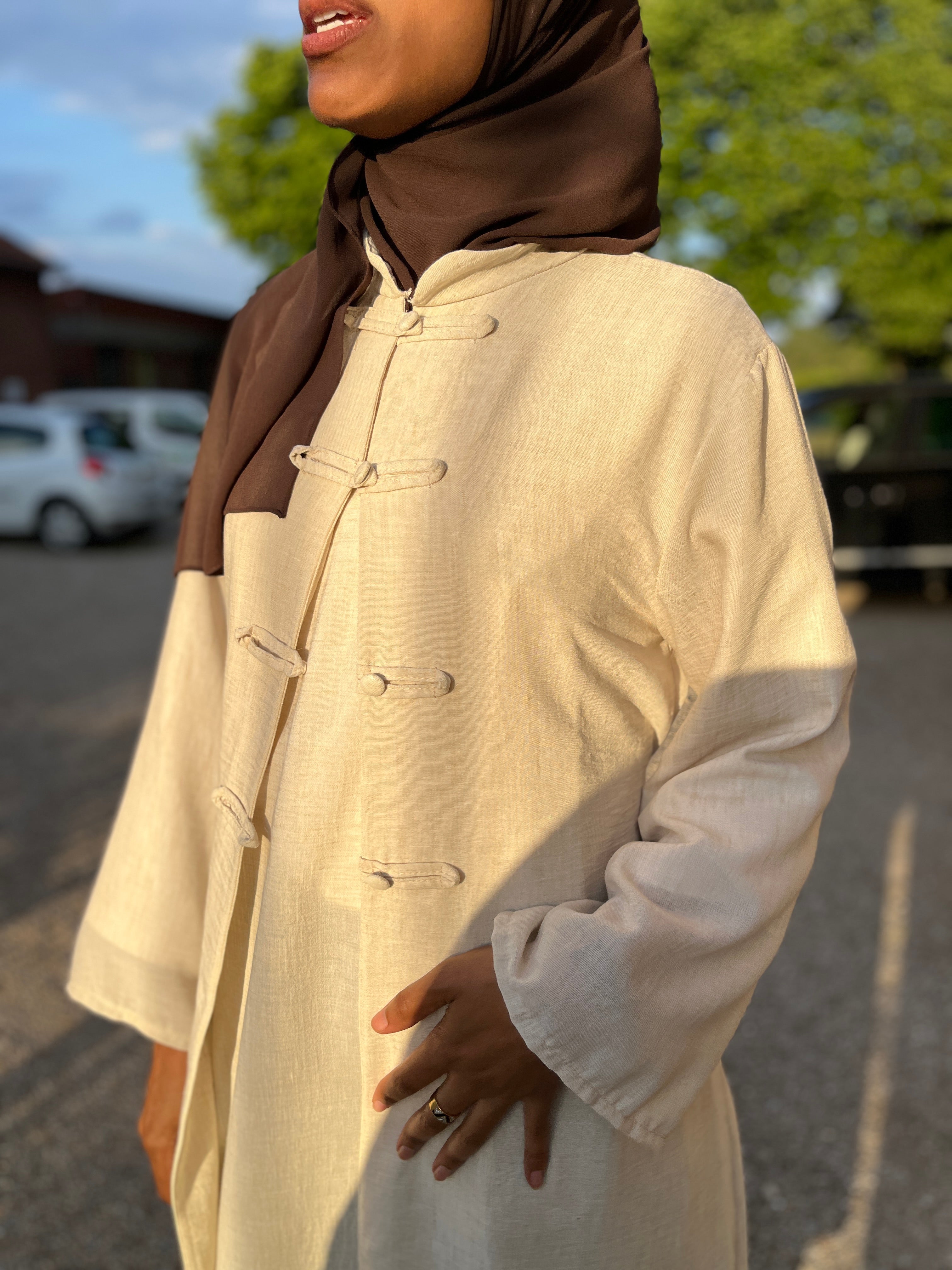 ROBE CHINOISE + SOUS-ROBE EFFET LIN