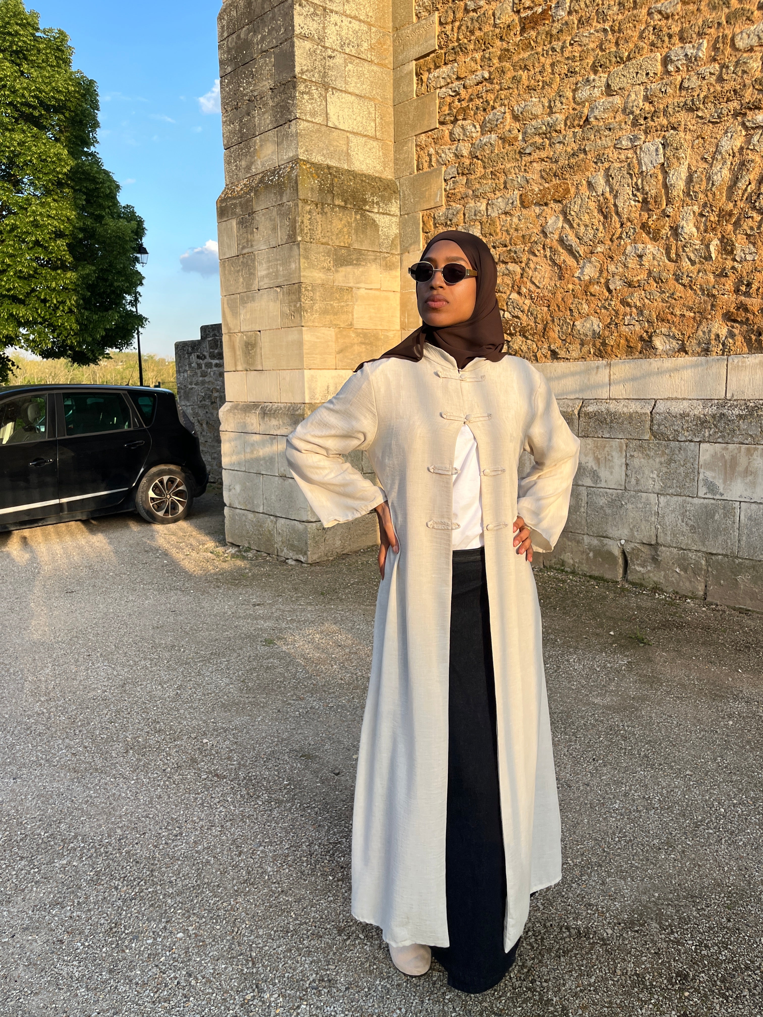 ROBE CHINOISE + SOUS-ROBE EFFET LIN