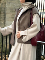 Veste Sans Manches à Capuche